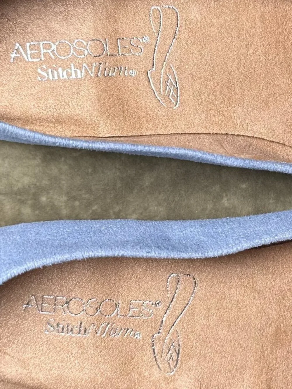 Aerosoles Stitch N Turn Mr. Softee Ballet Flats, Light Blue Leather, Size 9M